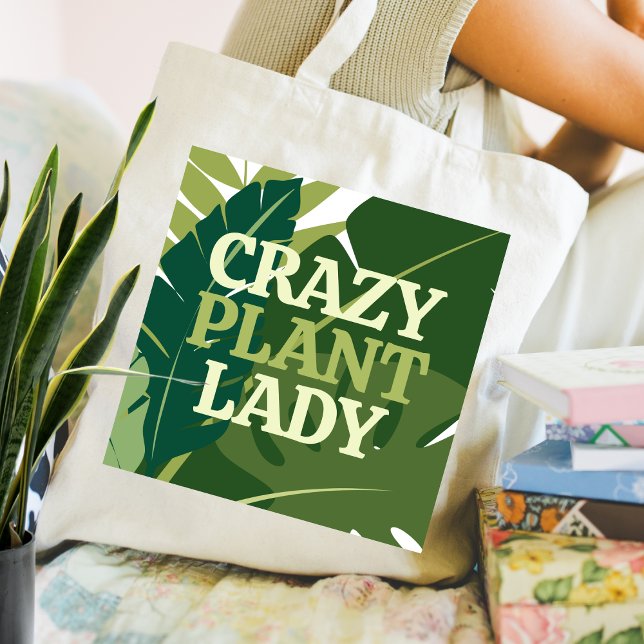 Bolsa Tote Amantes de Plantas Loucas e Loucas (Criador carregado)