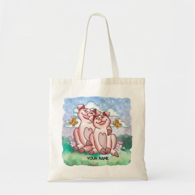 Bolsa Tote Amantes de Porcos   (Frente)