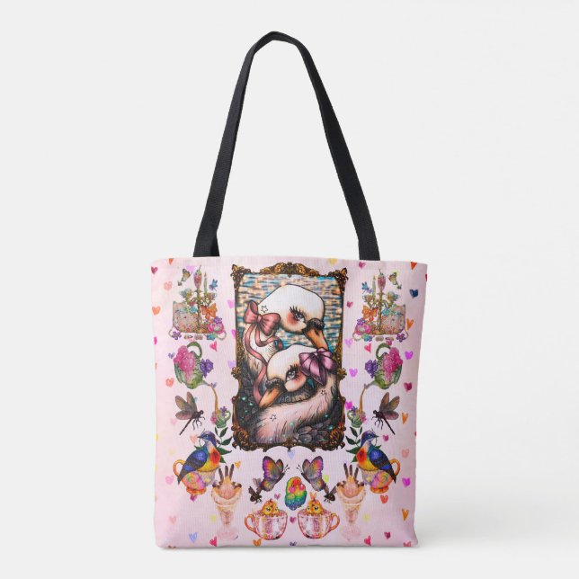 Bolsa Tote Amantes do cisne (Verso)