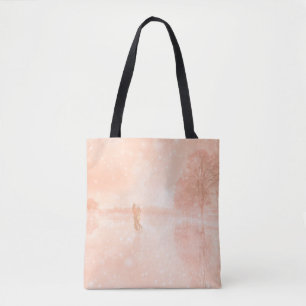 Bolsa Tote Amantes em um lago congelado