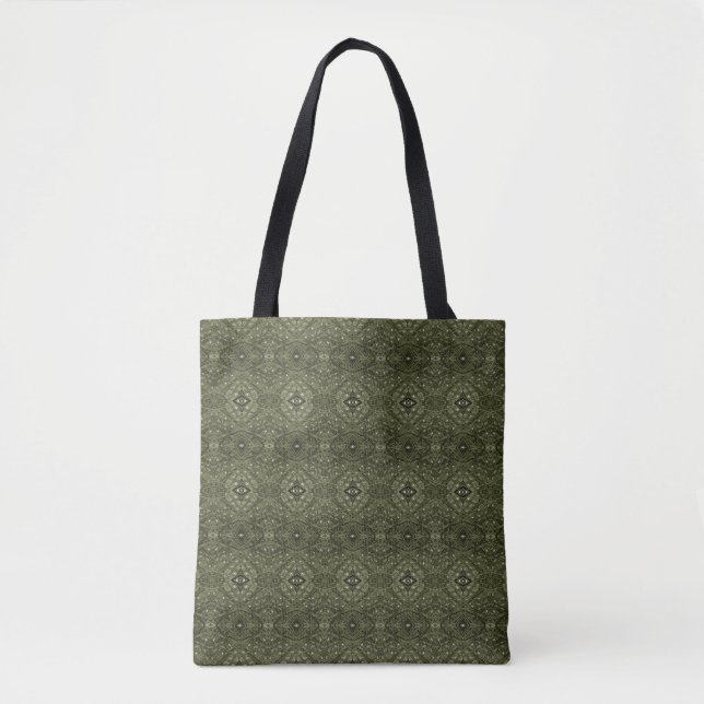 Bolsa Tote Amarela Abstrata de Tinta a Álcool Maze (Frente)