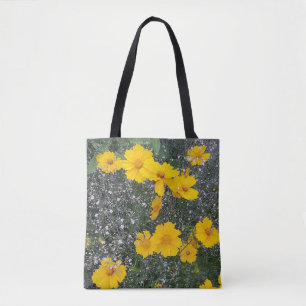 Bolsa Tote Amarela, floral, natureza, florescendo, flores,