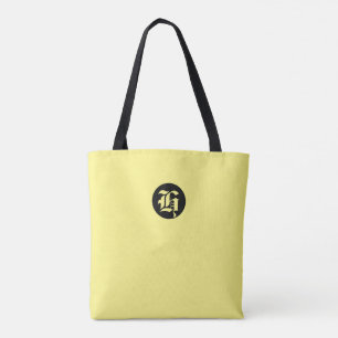 Bolsa Tote Amarelo com a barra de ferramentas Monograma Preta
