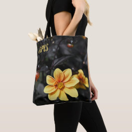 Bolsa Tote Amarelo Dahlia Flores Wisley Gardens Monograma