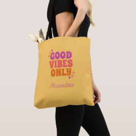 Bolsa Tote Amarelo de boas vibrações personalizadas