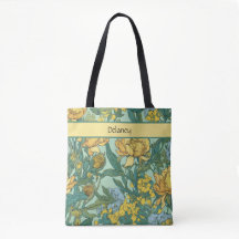 Amarelo Manteiga Floral Vintage Retro