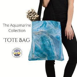 Bolsa Tote Amarine Aqua Blue Crystal Gemstone Shouder