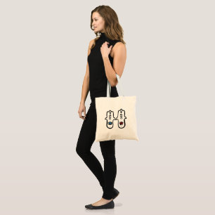Bolsa Tote Amazigh Hamsa argelino com Mau Olho