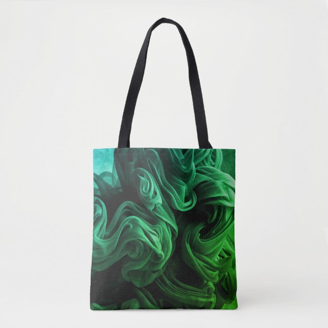 Bolsa Tote Amazing Green + Dark Green Swirls on This Reusable (Frente)