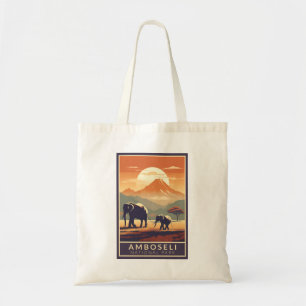 Bolsa Tote Amboseli National Park Kenya Viagem Art Vintage