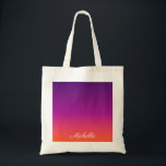 Bolsa Tote Ambre de gradiente roxo, rosa e laranja<br><div class="desc">Ambre de gradiente roxo, rosa e laranja</div>