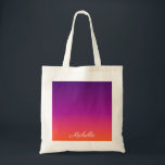 Bolsa Tote Ambre de gradiente roxo, rosa e laranja<br><div class="desc">Ambre de gradiente roxo,  rosa e laranja</div>