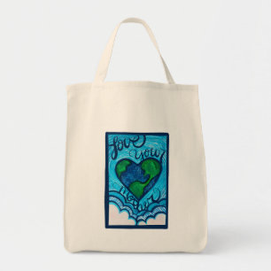 Bolsa Tote Ame a sua mãe, dia Terra, coração