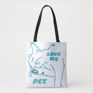 BOLSA TOTE AME MEU GATO DE AQUA