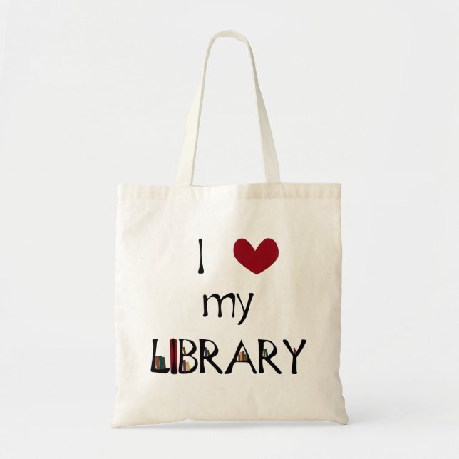 Bolsa Tote Ame minha biblioteca (Frente)