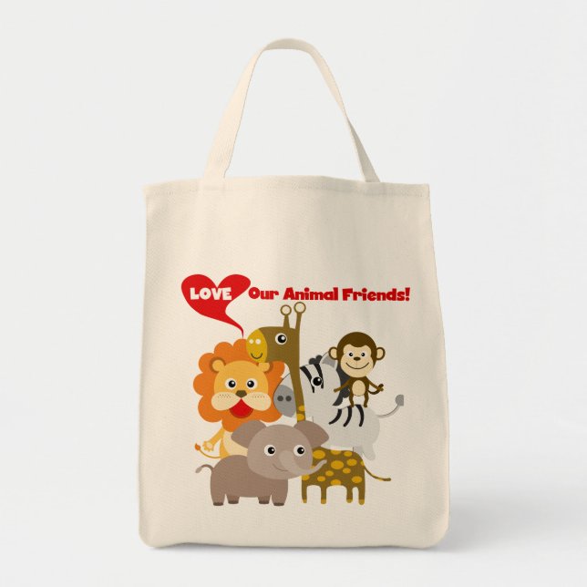 Bolsa Tote Ame Os Nossos Amigos Animais (Frente)