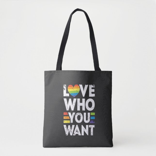 Bolsa Tote Ame Quem Você Quer O Orgulho LGBT Mês (Frente)
