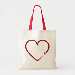 Bolsa Tote Ame-se design minimalista cardíaco