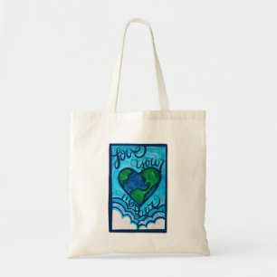 Bolsa Tote Ame sua mãe Dia da Terra Cardíaco Terra