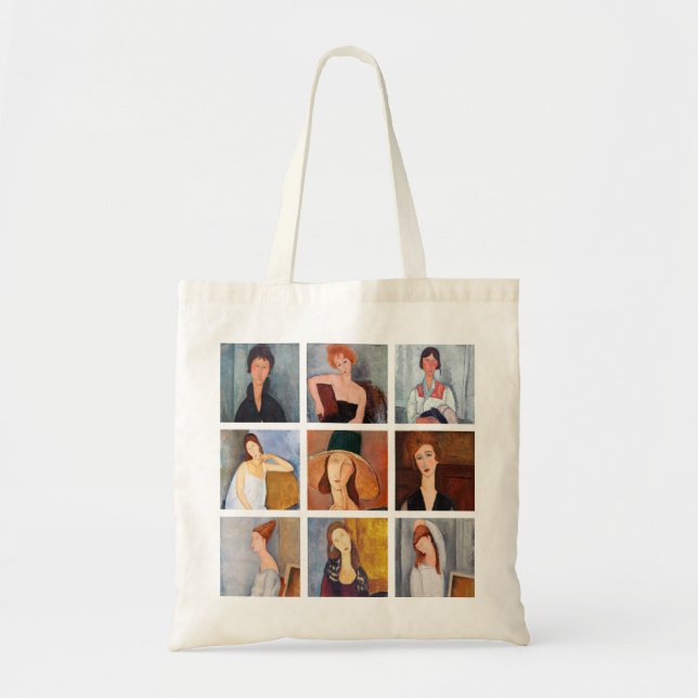 Bolsa Tote Amedeo Modigliani - Colagem de Obras-Domésticas (Frente)