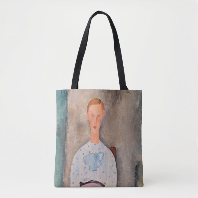 Bolsa Tote Amedeo Modigliani - Garota com uma blusa Polka-Dot (Frente)