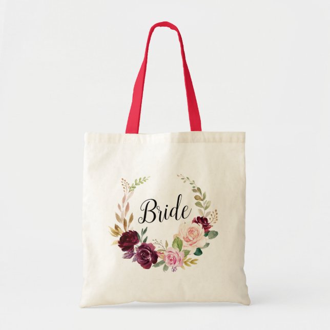 Bolsa Tote ameixa roxa e noiva de pêssego Tote Bag (Frente)