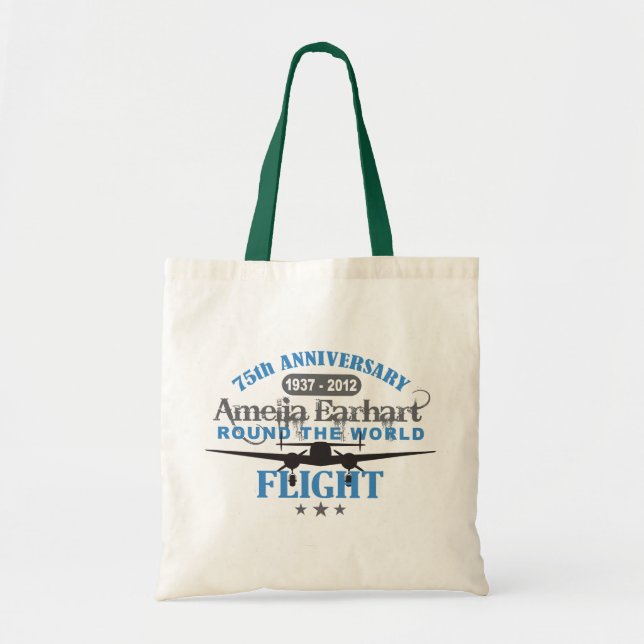 Bolsa Tote Amelia Earhart 75 Anos Aniversário (Frente)