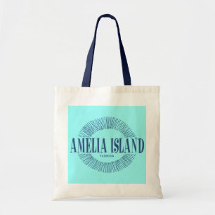 Bolsa Tote Amelia Island em azul com design de sol