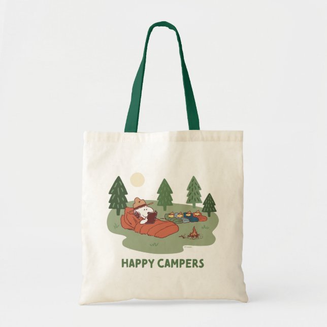 Bolsa Tote Amendoins | Campos Snoopy & Woodstock Happy (Frente)