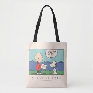 Bolsa Tote Amendoins Charlie Brown Snoopy Bem Você Fez Isso G
