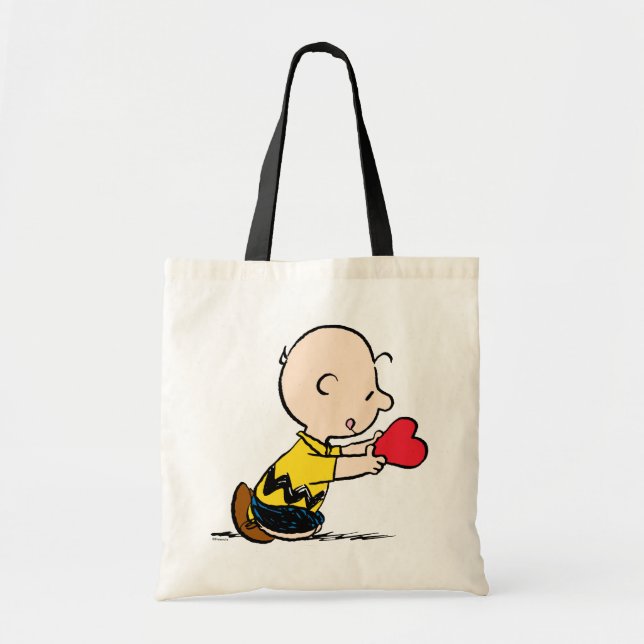 Bolsa Tote Amendoins | Dia de os namorados Charlie Brown Red  (Frente)