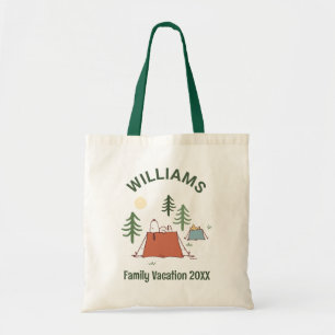 Bolsa Tote Amendoins Férias Familiares Snoopy Beach Walk