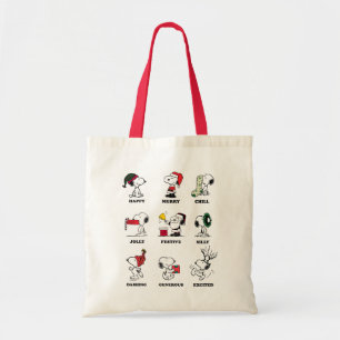 Bolsa Tote Amendoins   Florestas de Natal de Snoopy