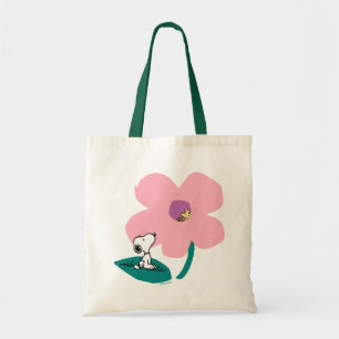 Bolsa Tote Amendoins   Ilustração da Flor Rosa-Rosa Natural