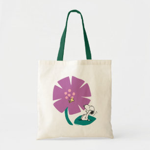 Bolsa Tote Amendoins Ilustração da Natureza: Flor Roxo