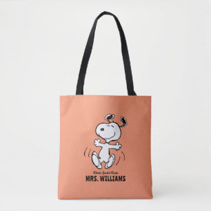 Bolsa Tote Amendoins   Maior Professor Snoopy Personalizado