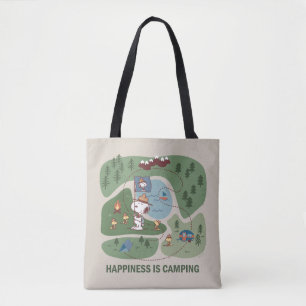 Bolsa Tote Amendoins   Mapa dos acampamentos de Snoopy & Wood