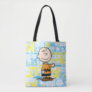 Bolsa Tote Amendoins Padrão de banda desenhada Charlie Brow