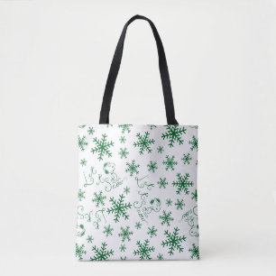 Bolsa Tote Amendoins   Padrão De Neve De Noopy De Natal