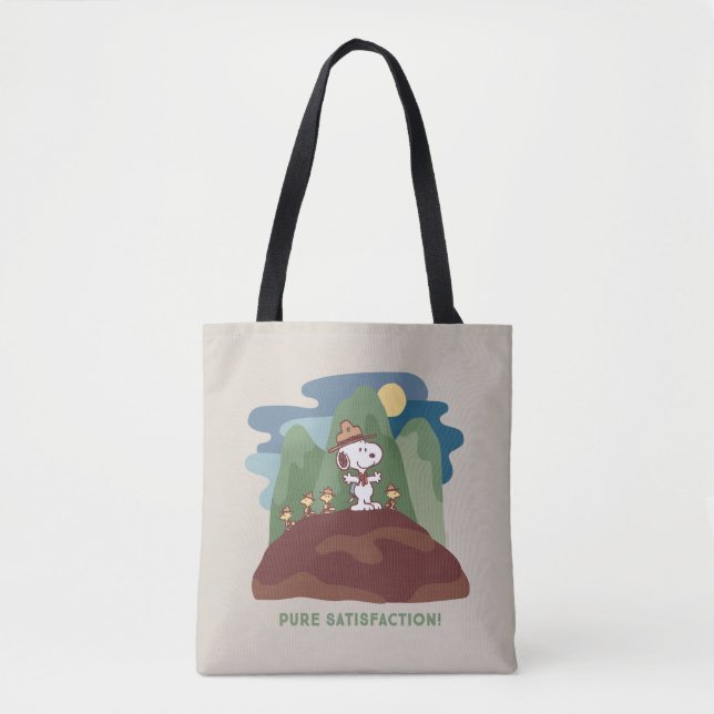 Bolsa Tote Amendoins | Satisfação Pura de Snoopy & Woodstock (Frente)