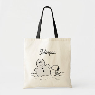 Bolsa Tote Amendoins   Snoopy constrói um boneco de neve   Ad
