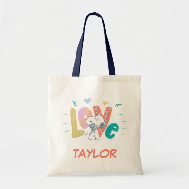 Bolsa Tote Amendoins | Snoopy Flower Love (Frente)