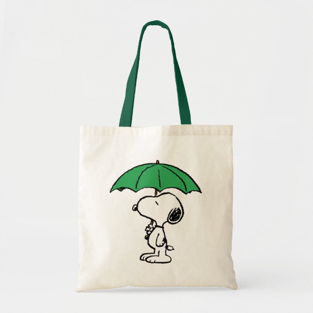 Bolsa Tote Amendoins | Snoopy Green Umbrella (Frente)