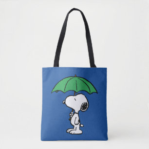 Bolsa Tote Amendoins   Snoopy Green Umbrella