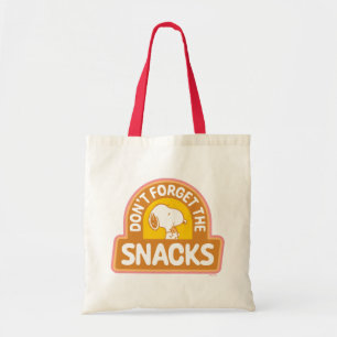 Bolsa Tote Amendoins Snoopy Não esqueça os Snacks