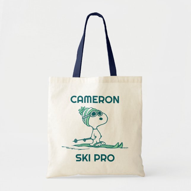 Bolsa Tote Amendoins | Snoopy on Skis (Frente)