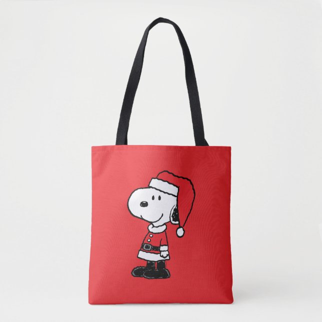 Bolsa Tote Amendoins | Snoopy Papai Noel (Frente)