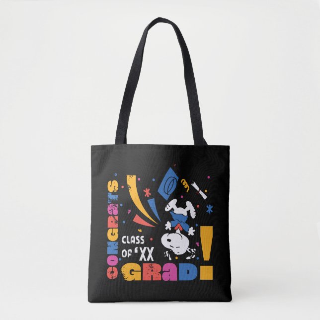 Bolsa Tote Amendoins Snoopy Parabéns Graduado Formatura Confe (Frente)