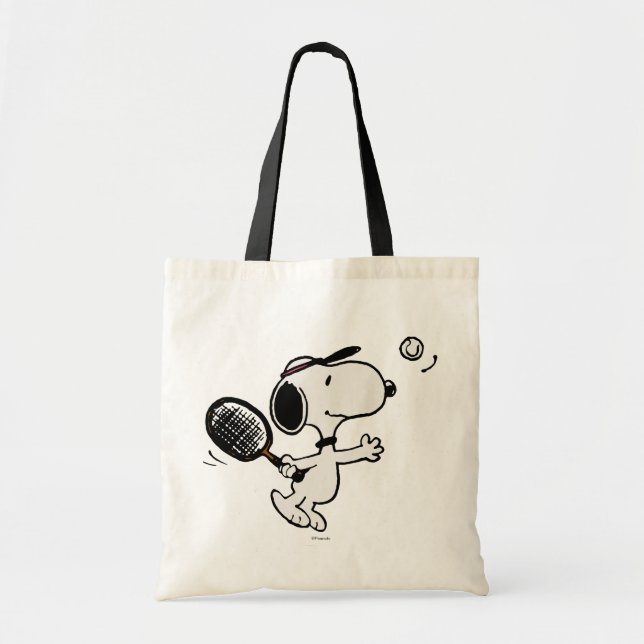 Bolsa Tote Amendoins | Snoopy Plays Tênis (Frente)