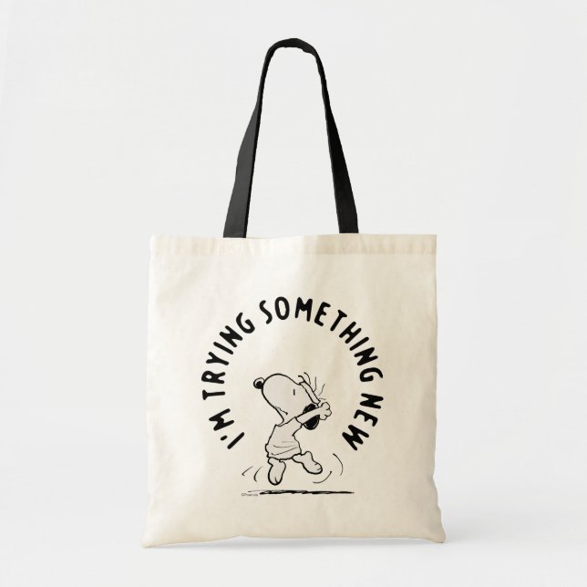 Bolsa Tote Amendoins | Snoopy Tentando Algo Novo (Frente)